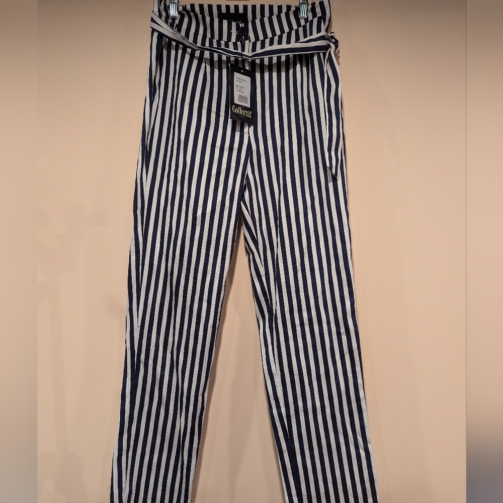 Collectif striped cigarette style pants